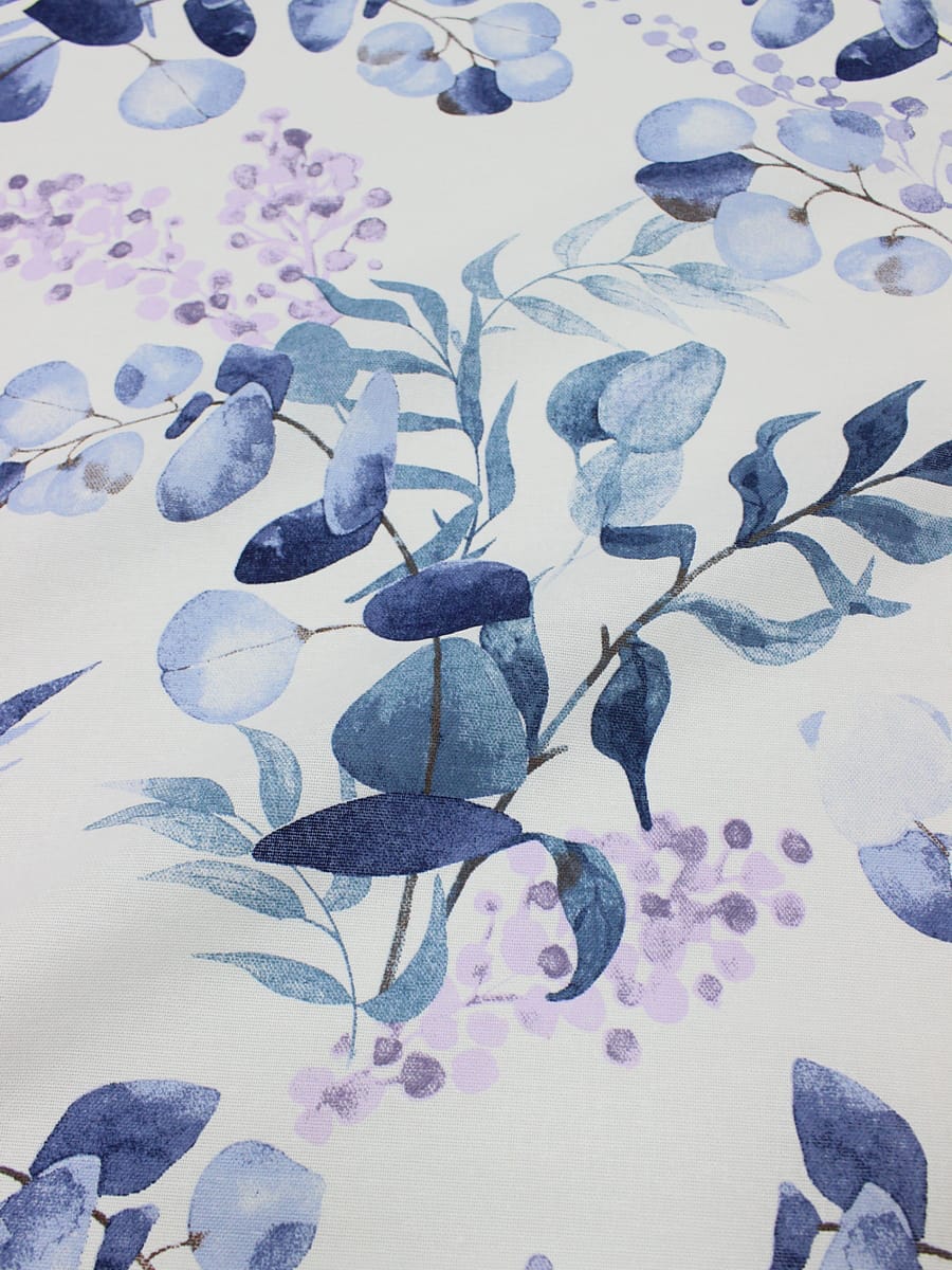 Мерный лоскут (ткань в отрезах) - Рогожка "Изящный эвкалипт", ш.1.5м, хлопок-100%, 165гр/м.кв