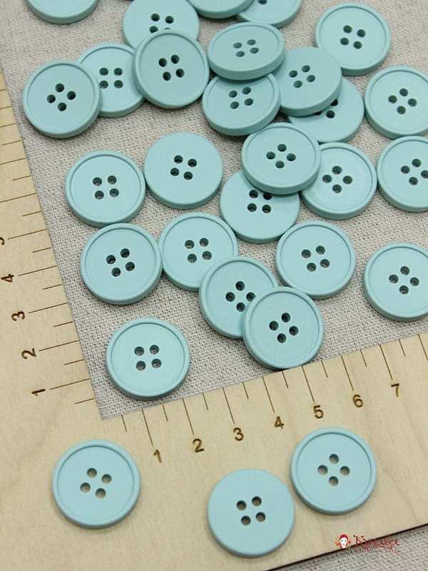 Пуговица пластмасса, цв.мята, 20мм, 4 отверстия