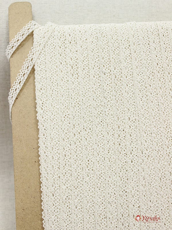 Кружево цв.ванильный, ш.12мм, хлопок-90%, п/э-10%, рис.071/2