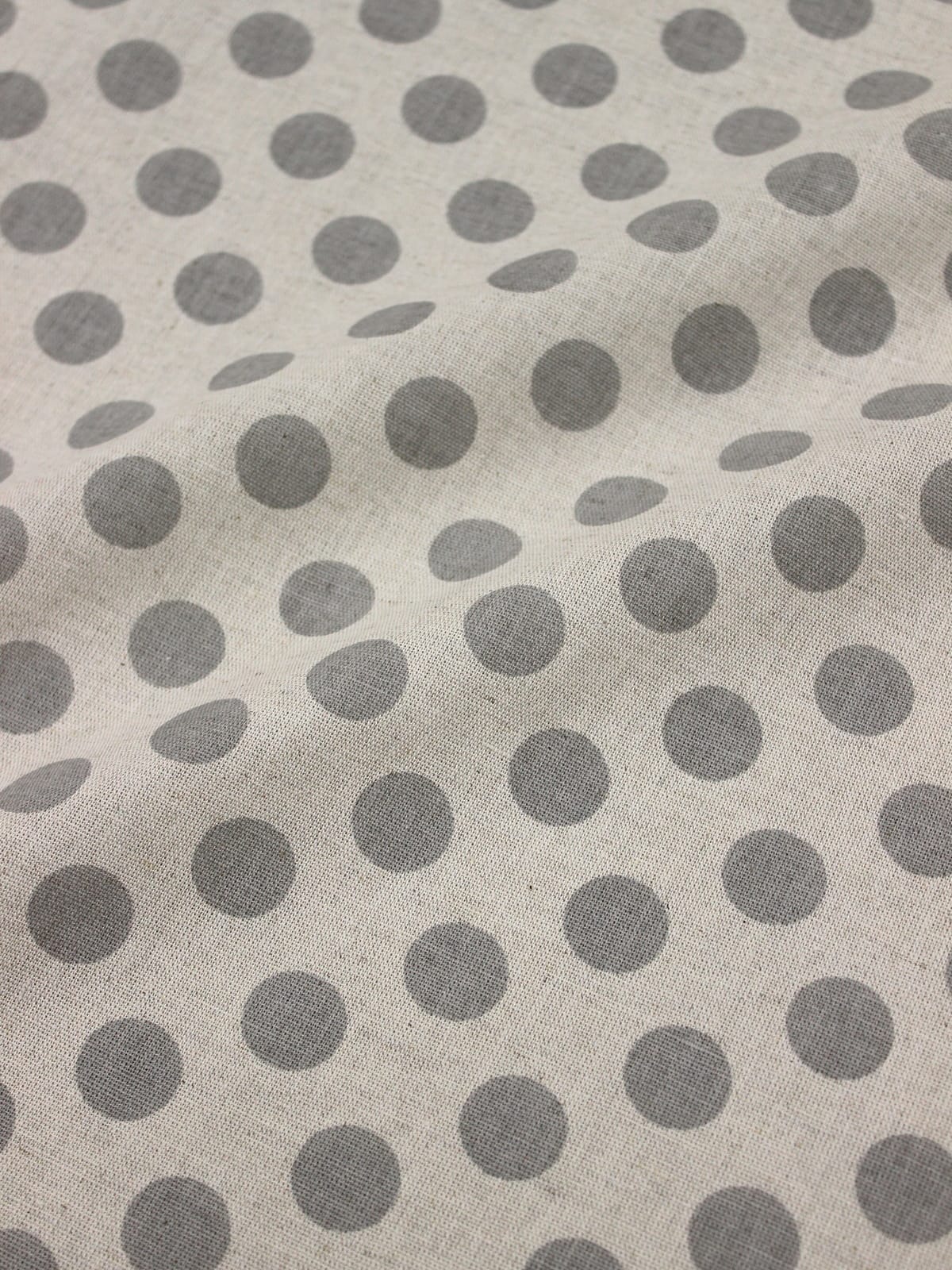 Полулен "Крупный темно-серый горох" (на т.суровом), ш.1.5м, лен -30%, хлопок-70%, 140гр/м.кв