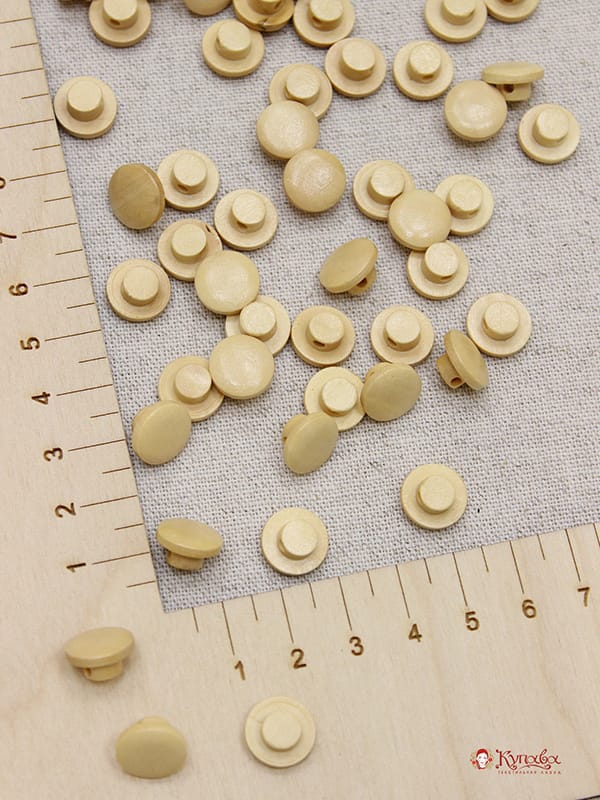 Пуговица "Грибок" на ножке, светлое дерево, 11мм