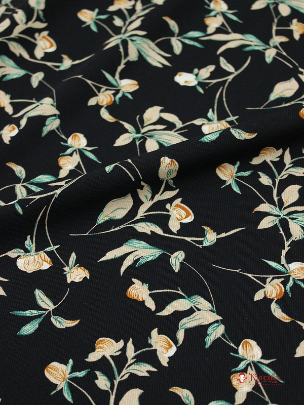 Плательная вискоза "Грета" цв.черный, ш.1.48м, вискоза-100%, 145гр/м.кв