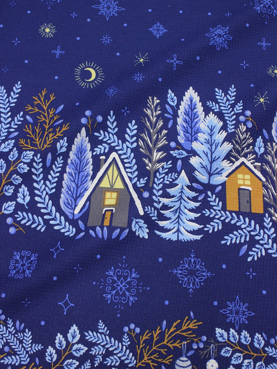 Вафельное полотно "Деревушка на опушке", ш.1.50м, хлопок-100%, 171гр/м.кв