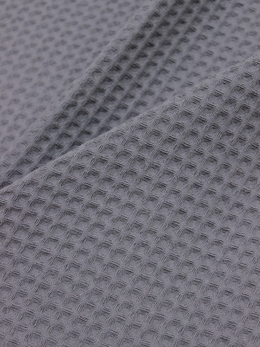 Вафельное премиум-полотно "Italy" цв.Серо-синяя дымка, ш.1.45м, хлопок-100%, 240гр/м.кв#020607