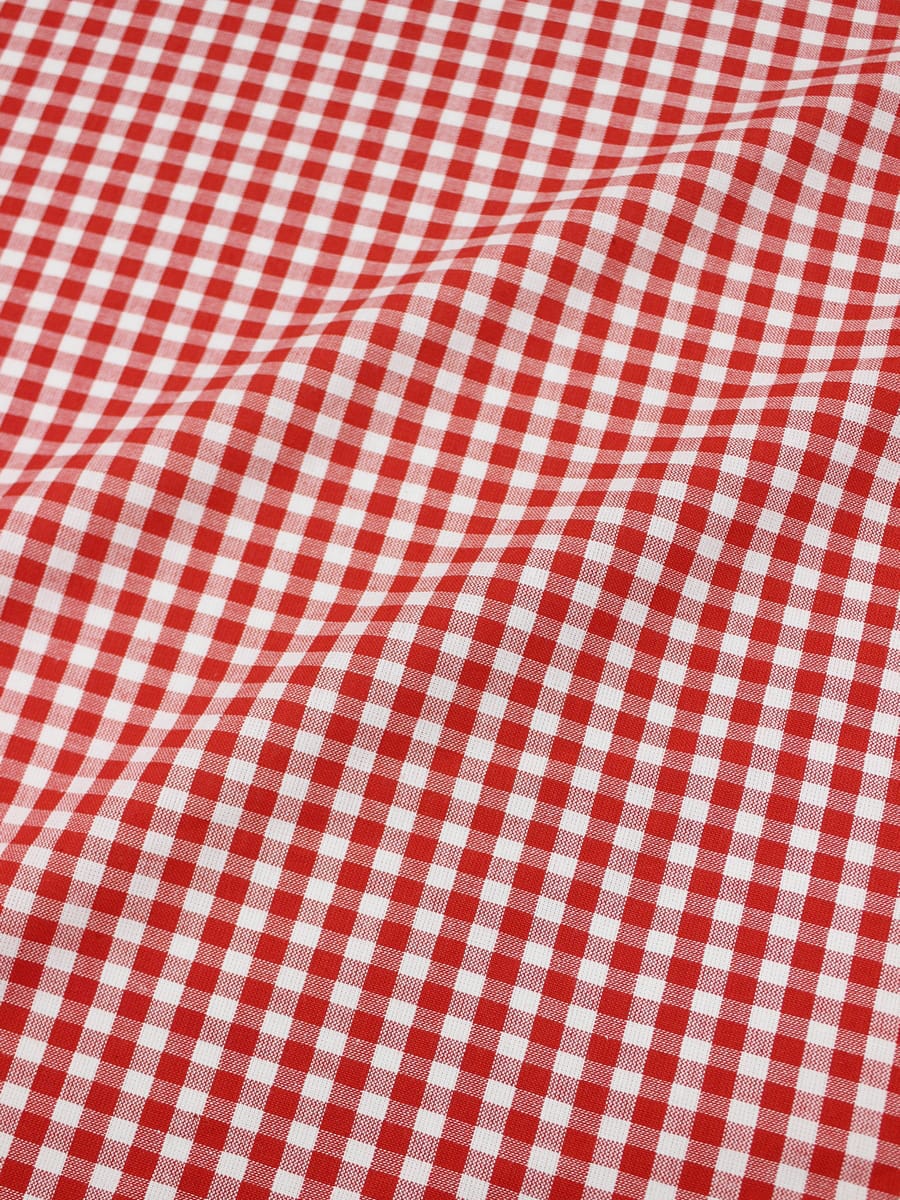Пестрядь "Красно-белая средняя клетка", ш.1.5м, хлопок-100%, 150гр/м.кв