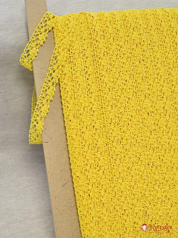 Кружево цв.солнечно-желтый, ш.15мм, хлопок-90%, п/э-10%, рис.016/29