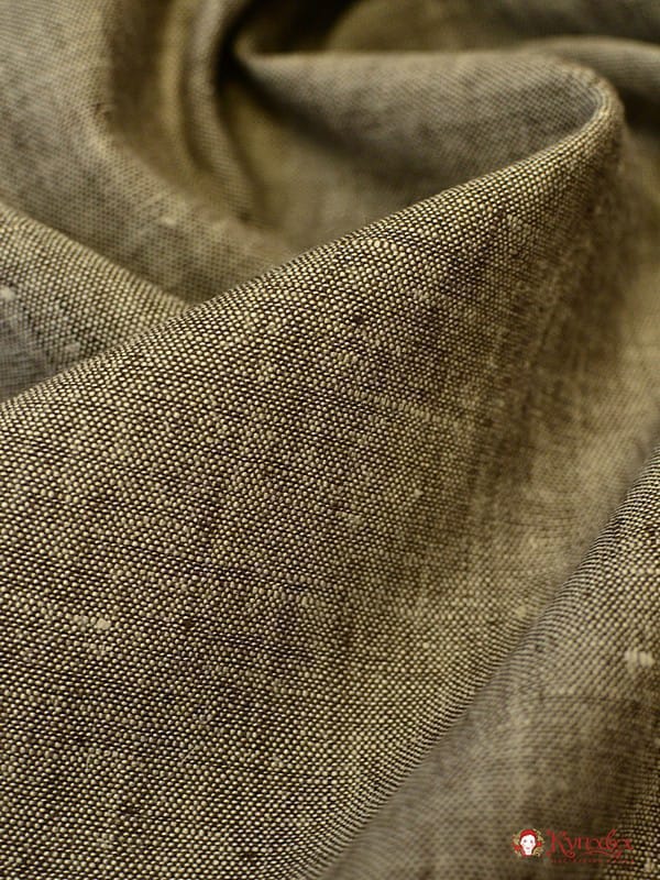 Лен костюмный цв.Темно-коричневый меланж, ш.1.5м, лен-100%, 190гр/м.кв