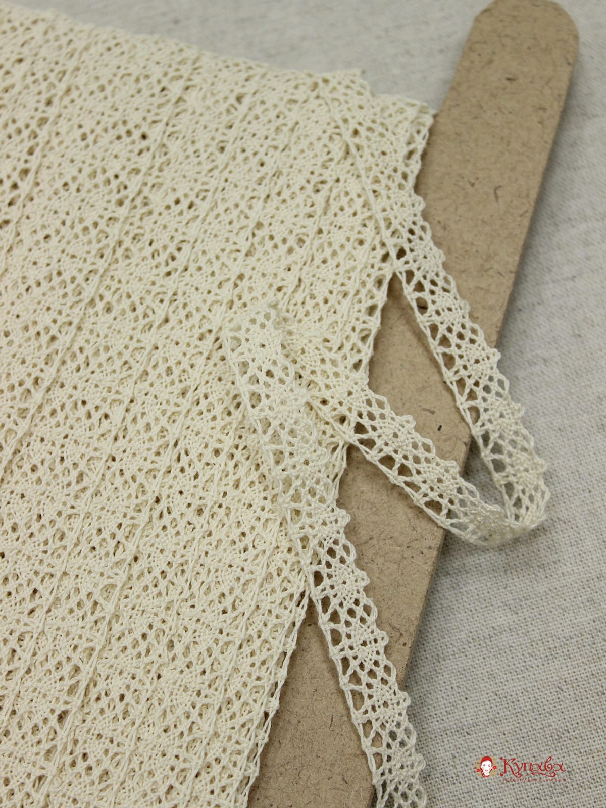 Кружево цв.суровый, ш.13мм, хлопок-90%, п/э-10%