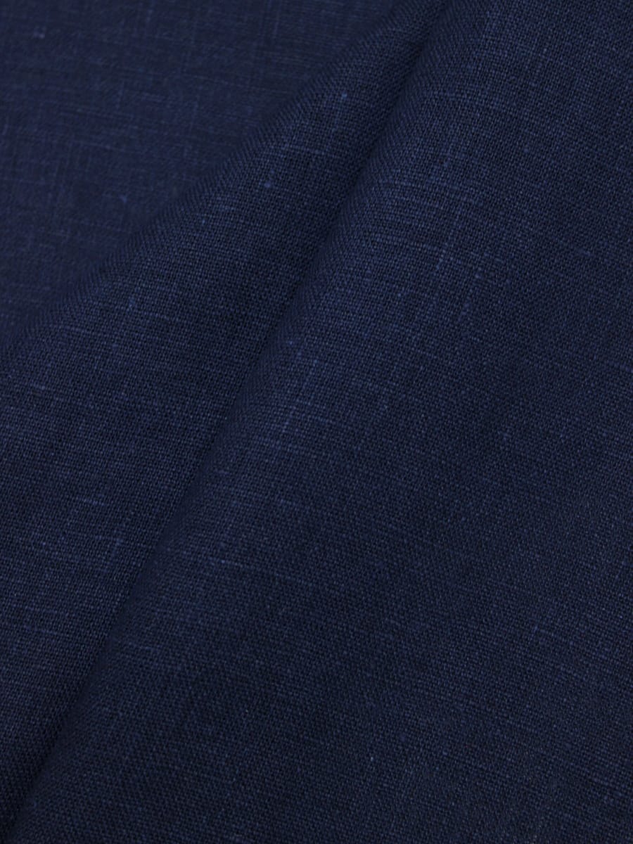 Лен костюмный с эффектом мятости цв.Чернильно-синий, ш.1.45м, лен-100%, 190гр/м.кв