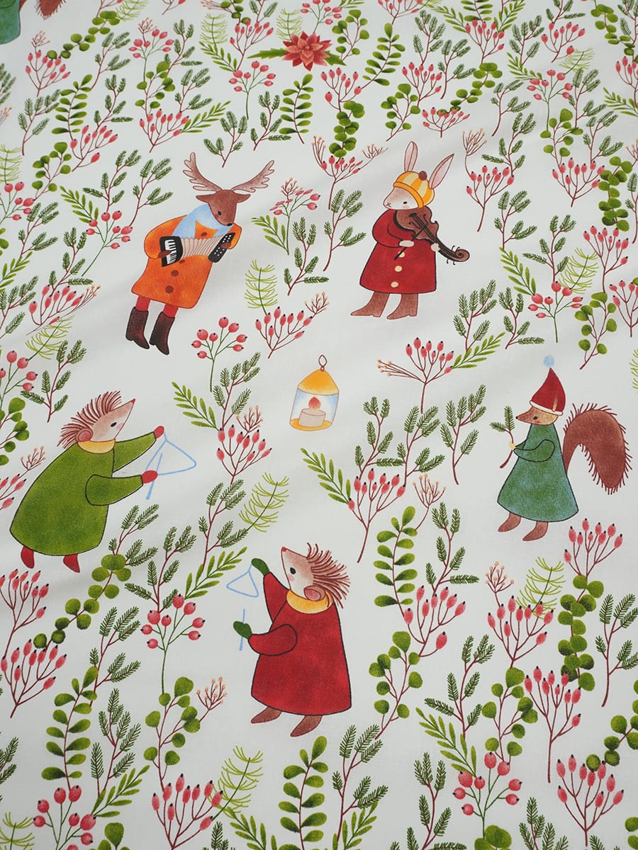 Перкаль "Лесные музыканты", ш.1.5м, хлопок-100%, 100гр/м.кв