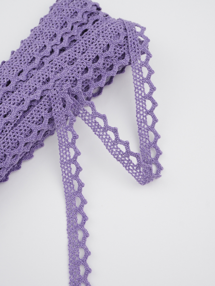 Кружево цв.лавандовая дымка, ш.10мм, хлопок-90%, п/э-10%, 10м