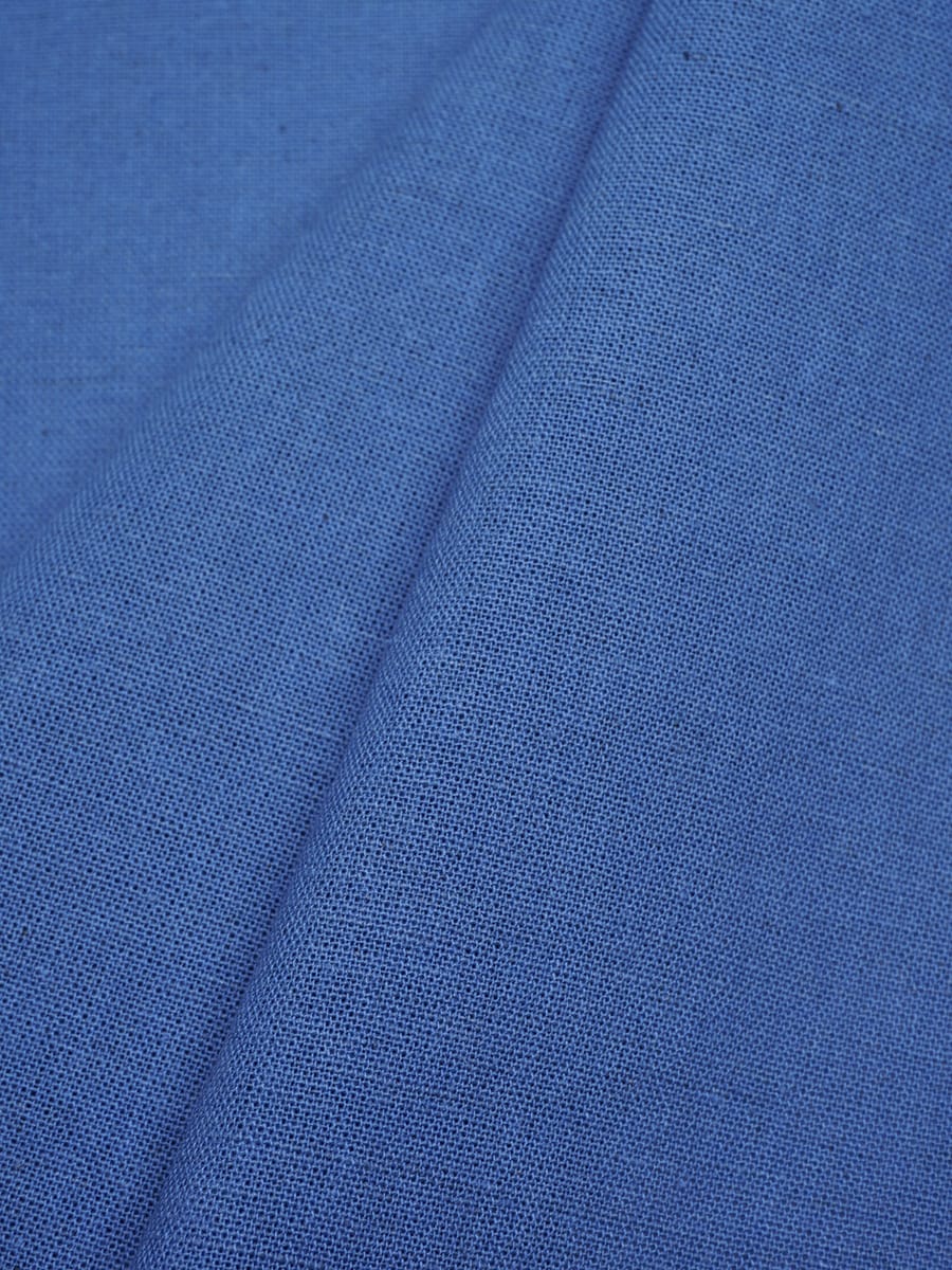 Мерный лоскут (ткань в отрезах) Полулен костюмный с эффектом мятости цв.Джинсово-голубой, ш.1.5м, хл-70%, лен-30%,170гр/м.кв