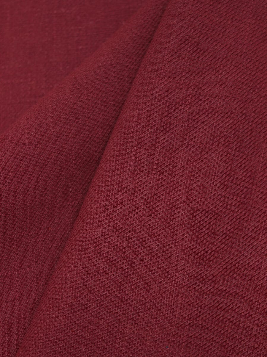 Мерный лоскут(ткань в отрезах) - Конопля с хлопком-диагональ цв.Винтажно-бордовый, СОРТ2, ш.1.4м,