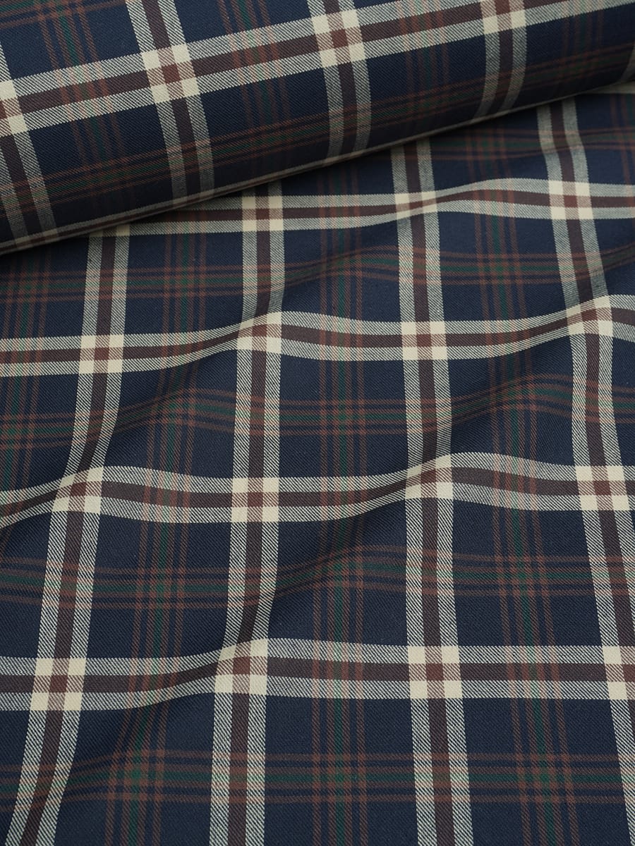 Пестрядь "Клетка" цв.чернильный/телесный, ш.1.45м, хлопок-100%, 110гр/м.кв