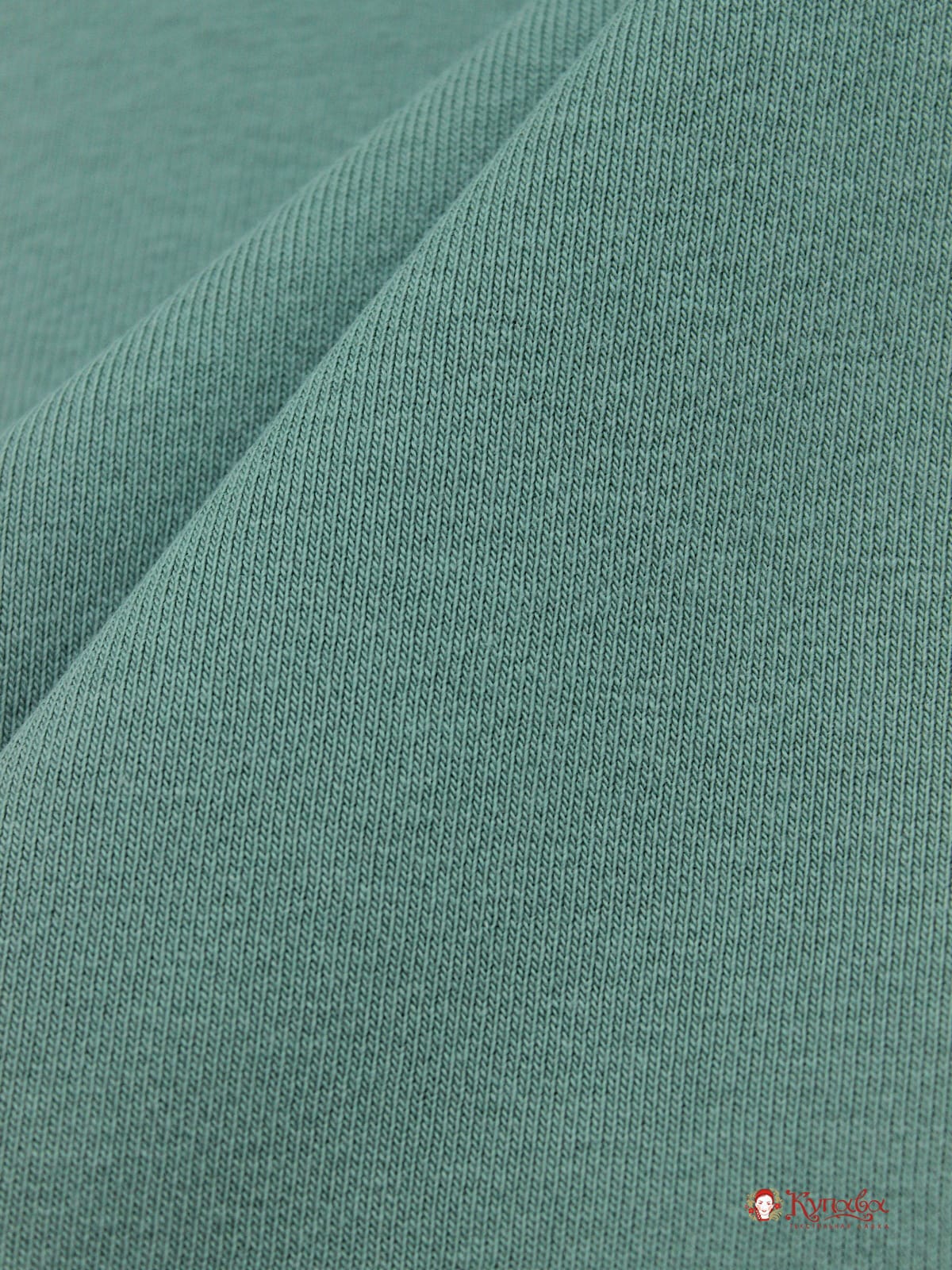 Футер 2-х нит. начес цв.Темный серо-мятный, ш.2.14м (1.07м*2, чулок), Карде/Ое, хлопок-90%, п/э-10%