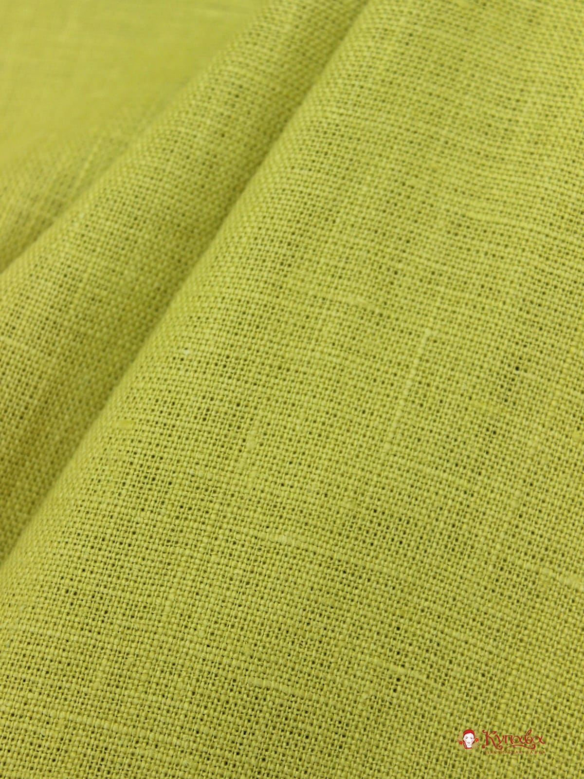 Мерный лоскут (ткань в отрезах) - Лен костюмный с эффектом мятости цв.Фисташковый, ш.1.45м, лен-100%