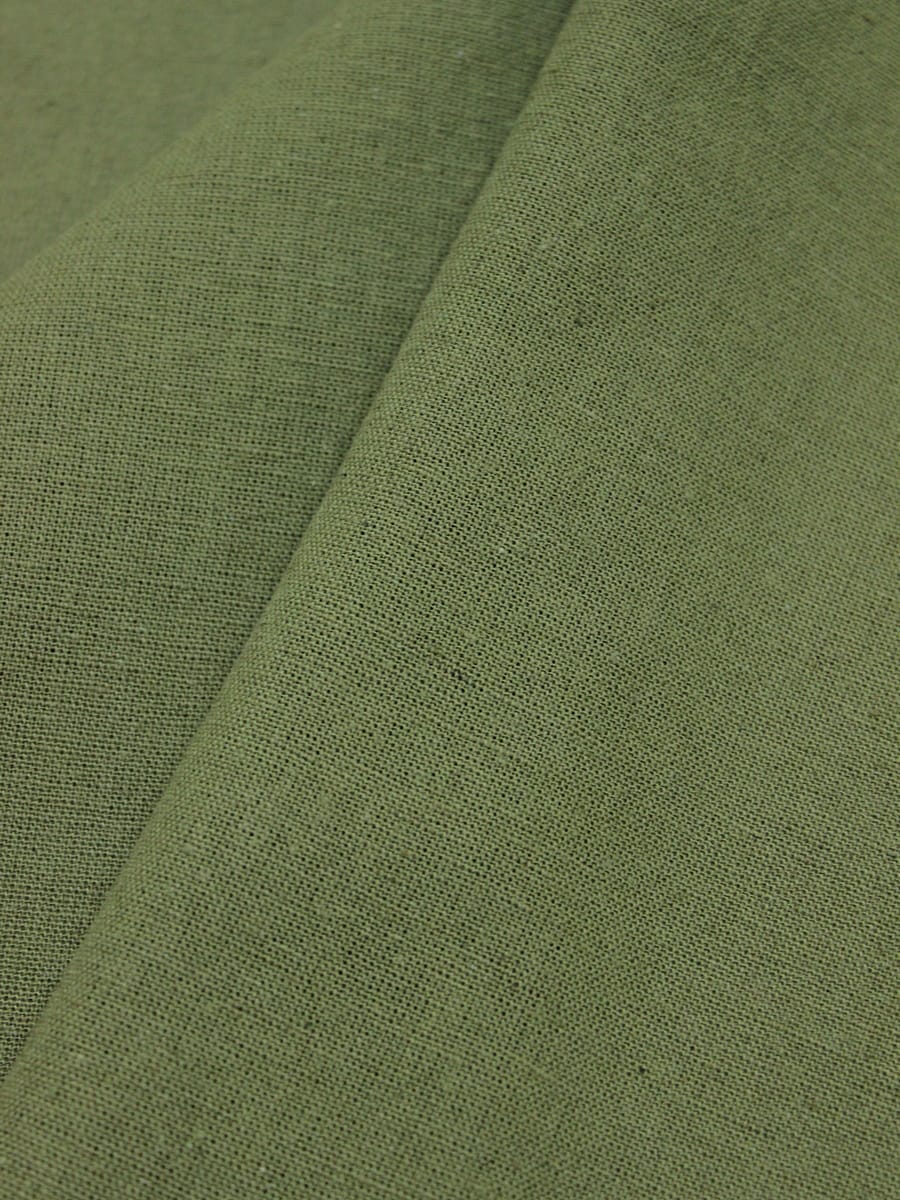 Мерный лоскут (ткань в отрезах) Полулен постельный с эффектом мятости цв.Болотно-зеленый-2, ш.2.15м, лен-30%, хлопок-70%, 155гр/м.кв