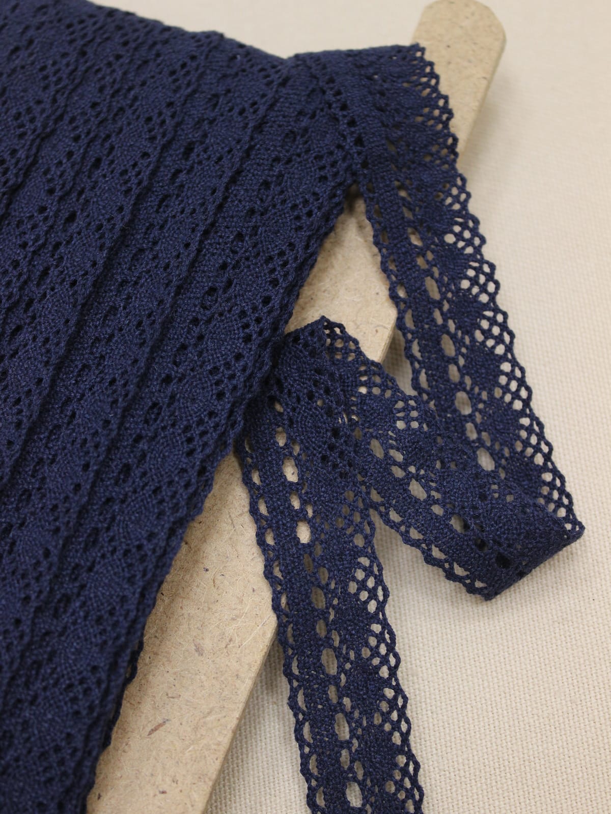 Кружево цв.чернильно-синий, ш.25мм, хлопок-100%
