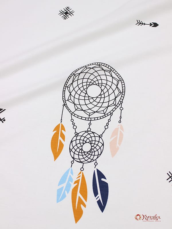 Мерный лоскут Поплин "Этно - ловец снов", (комп), ш.2.2м, хлопок-100%, 110гр/м.кв