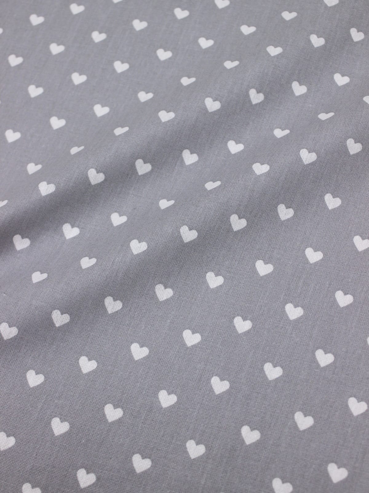 Бязь "Сердечки на пепельно-сером", СОРТ2, ш.1.5м, хлопок-100%, 110гр/м.кв