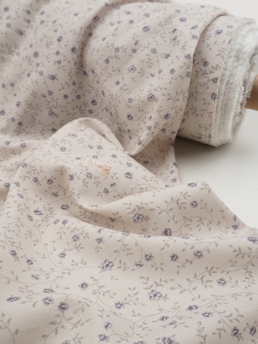 Хлопок Персик "Цветущий секрет" цв.серо-бежевый, ш.2.5м, хлопок-100%, 130гр/м.кв