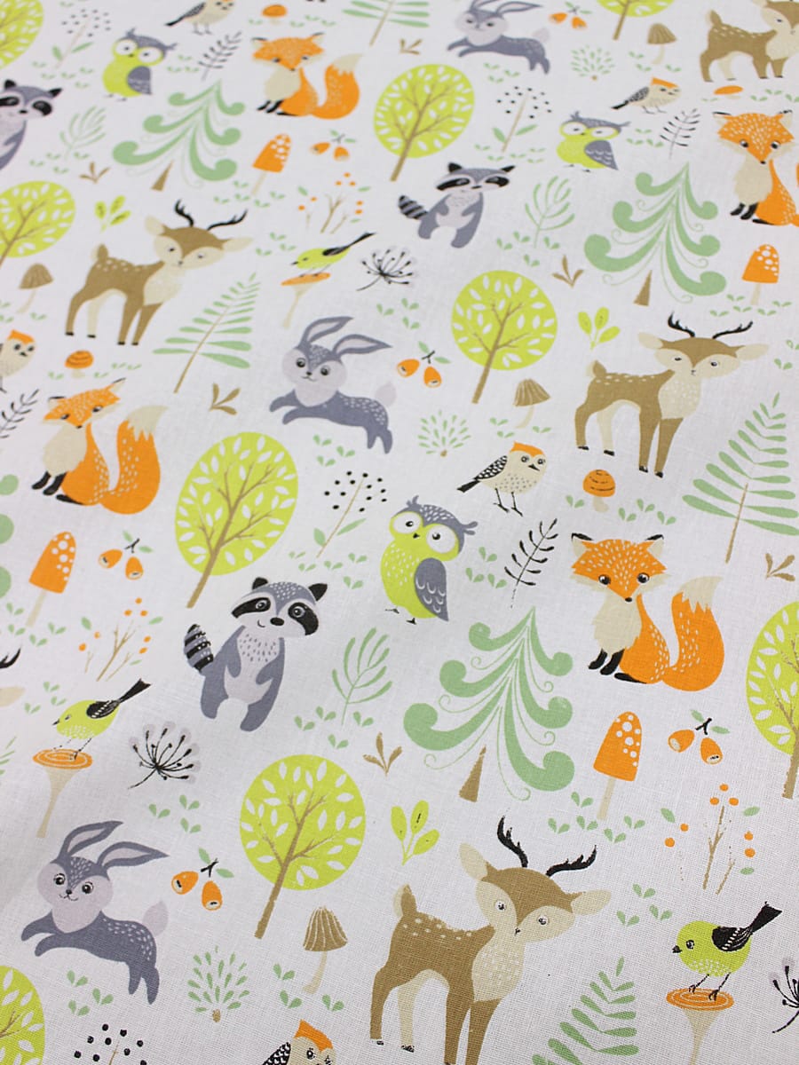 Бязь "Сказочные звери", СОРТ2, ш.1.5м, хлопок-100%, 110гр/м.кв