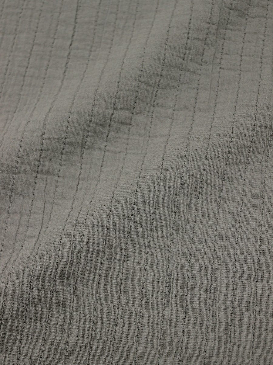 Муслин двухслойный стеганый с эф.жатости, цв.Темно-серый мох, ш.1.32м, хлопок-100%, 200гр/м.кв