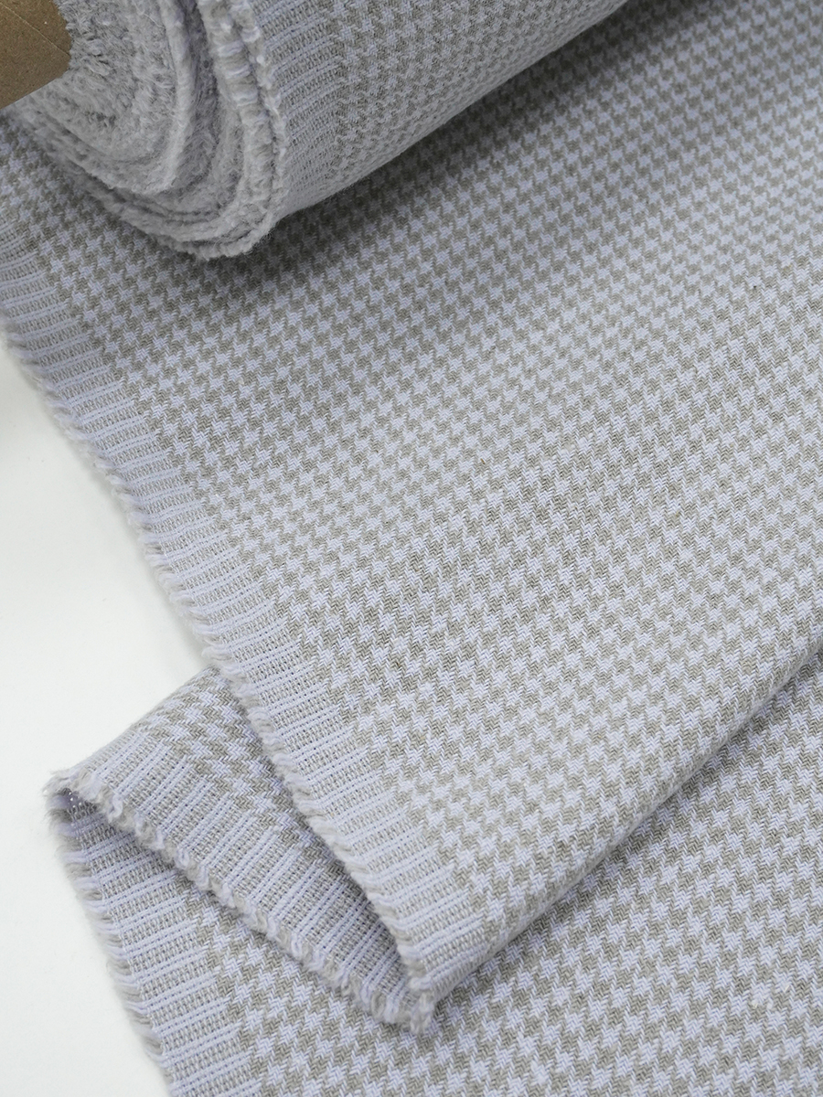 Лен костюмный с эф.мятости "Гусиная лапка" цв.св.голубой/серый, ш.1.45м, лен-100%, 350гр/м.кв