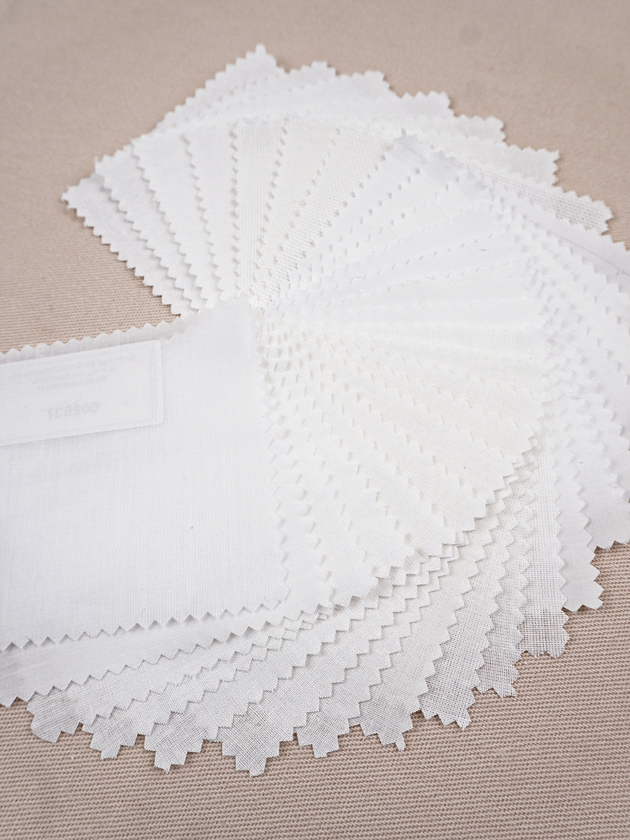 Комплект образцов "Хлопок цв.Белый (Бязь, ситец, перкаль, саржа, сатин)" №1