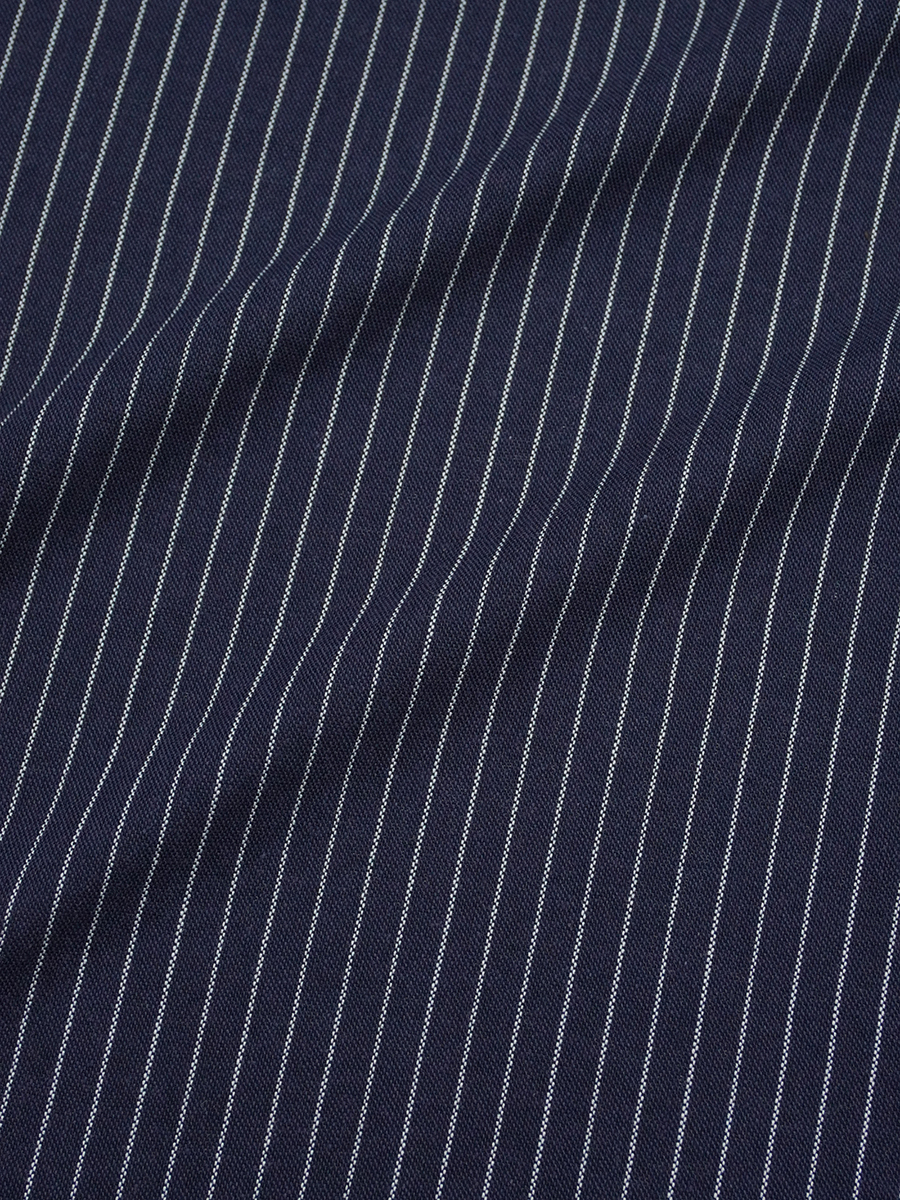 Мерный лоскут(ткань в отрезах) Пестрядь "Средняя полоска на чернильно-синем" ш.1.4м, хлопок-95%, п/э-5%, 145гр/м.кв