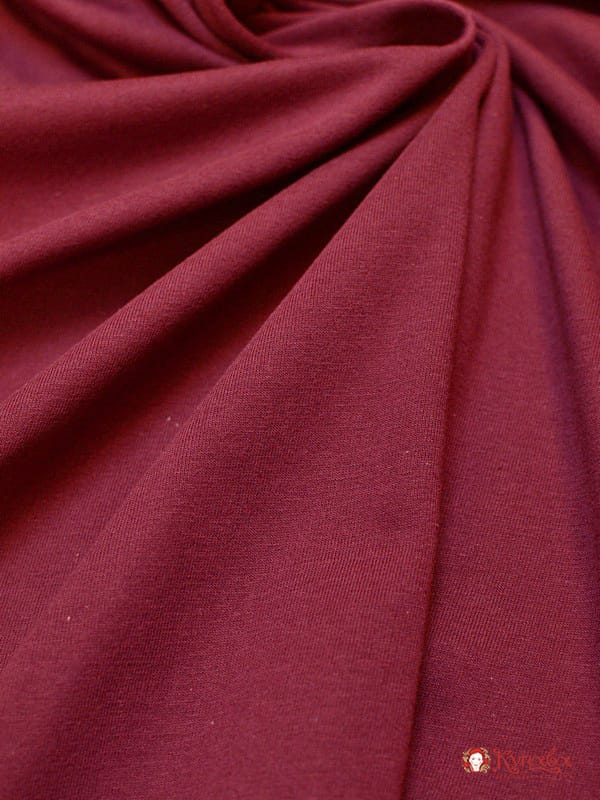 Трикотаж Кулир.гладь цв.Бордо, ВИД2, ш.1.96м (0.98 м*2, чулок), Карде, хл-100%, 145 гр/м.кв