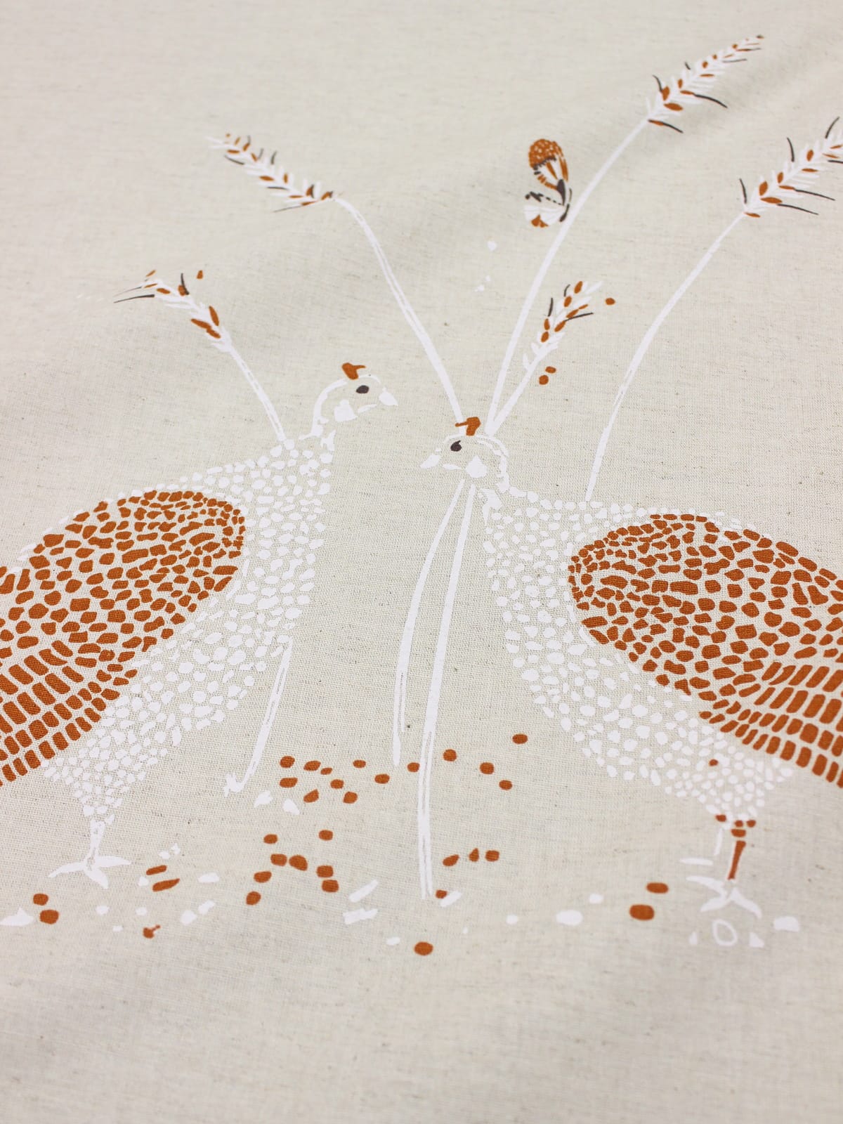 Мерный лоскут(ткань в отрезах) - Полулен "Куропатки", ш.1.5м, лен-30%, хлопок-70%