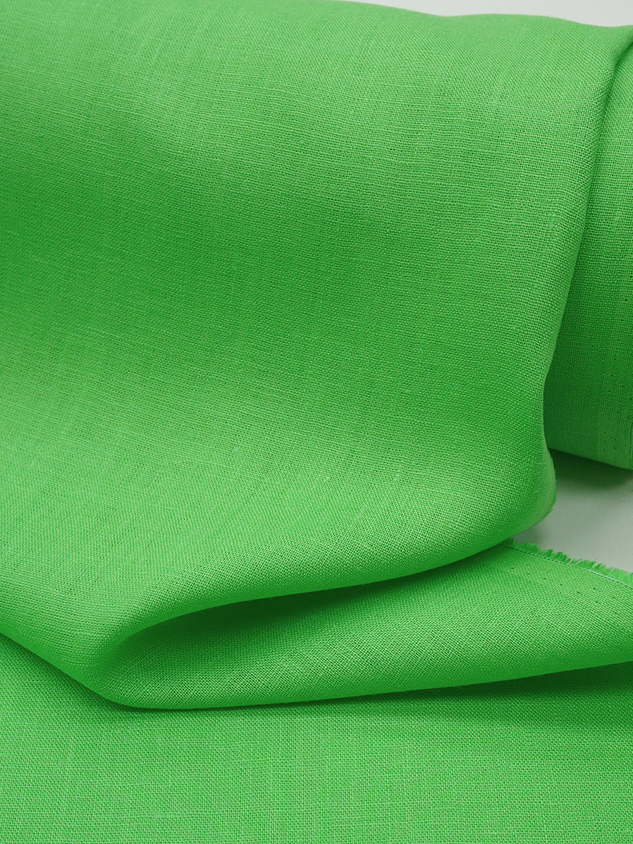 Лен костюмный с умягчением цв.Салатово-зеленый, ш.1.5м, лен-100%, 190гр/м.кв