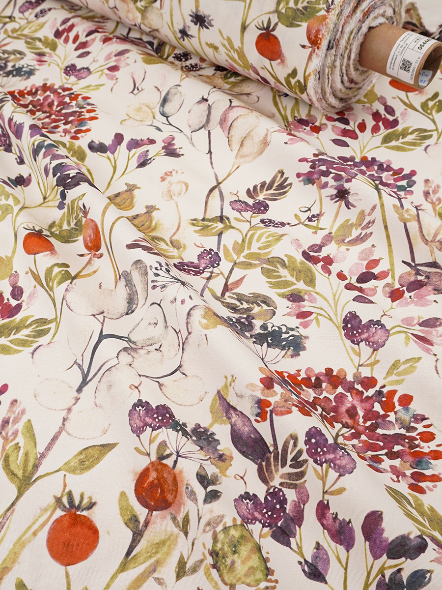 Интерьерный хлопок "Пряное лето" цв.кремовый, ш.1.5м, хлопок-100%, 240гр/м.кв