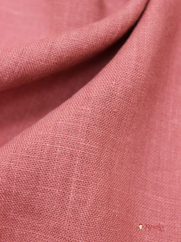 Лен костюмный с эффектом мятости цв.Брусника, ш.1.45м, лен-100%, 190гр/м.кв