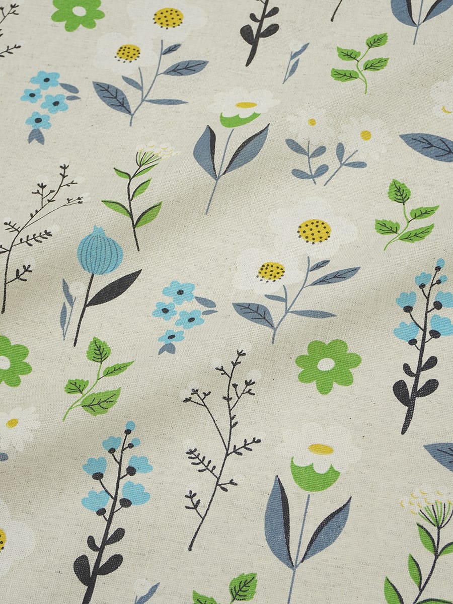 Полулен "Цветущее поле" (на суровом), ш.1.5м, лен-30%, хлопок-70%, 130гр/м.кв