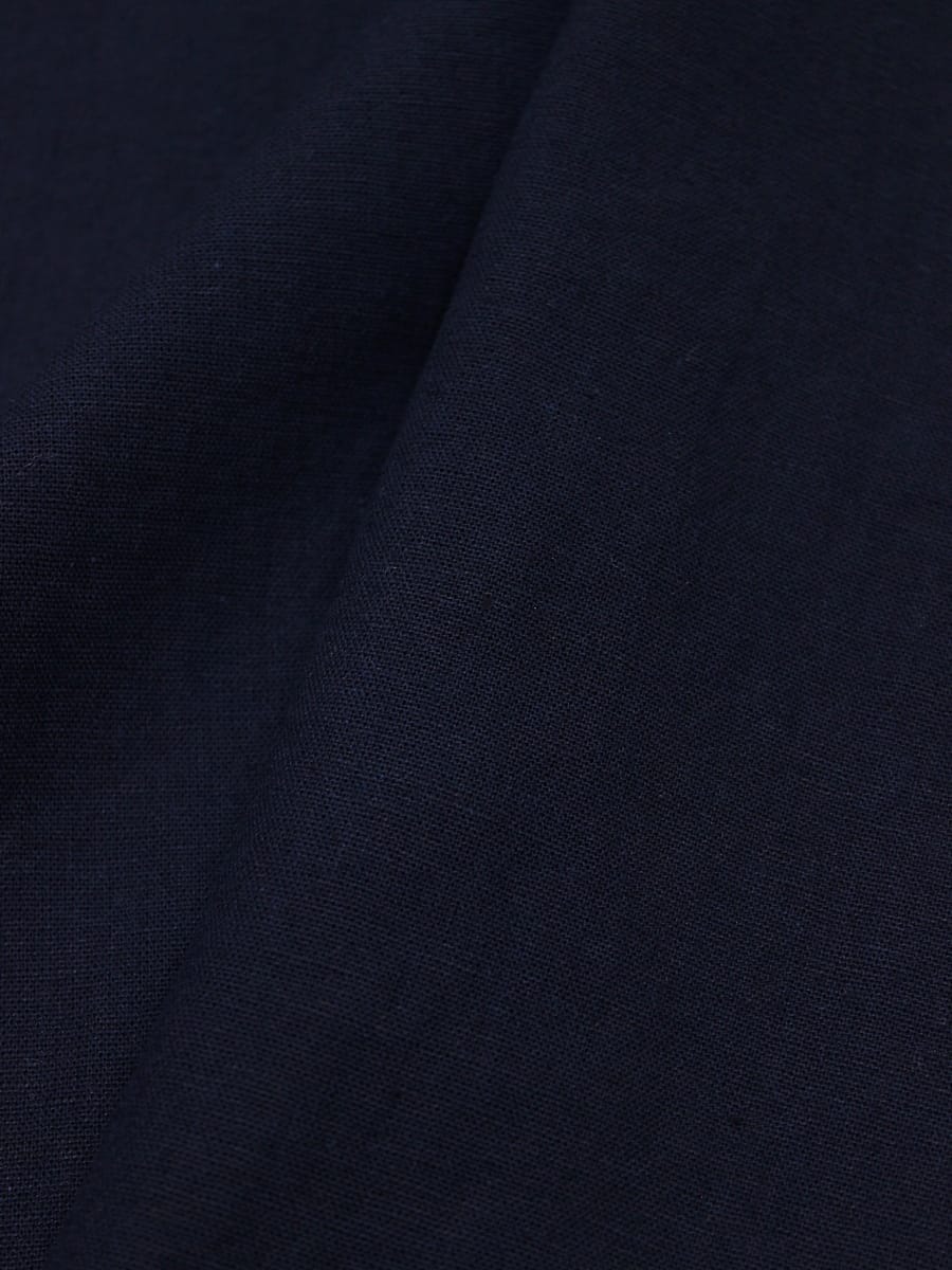 Полулен костюмный с эффектом мятости цв.Темный чернильно-синий, ш.1.5м, хлопок-70%, лен-30%