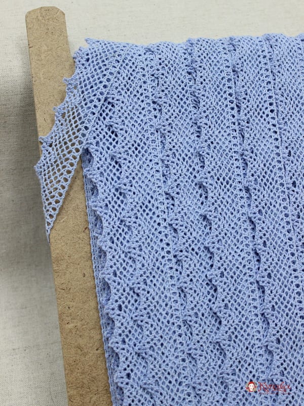 Кружево цв.голубой, ш.32мм, хлопок-90%, п/э-10%