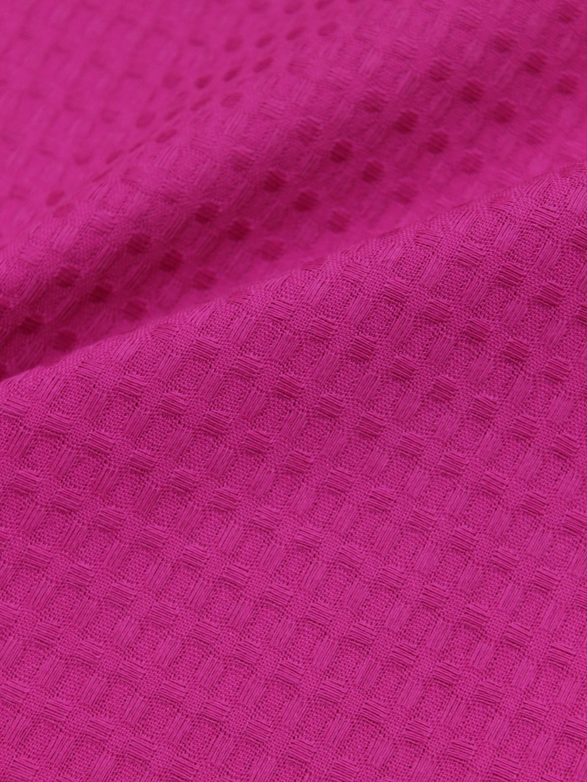 Вафельное полотно "Крупная клетка" цв.яркая фуксия, ш.1.5м, хлопок-100%, 200гр/м.кв