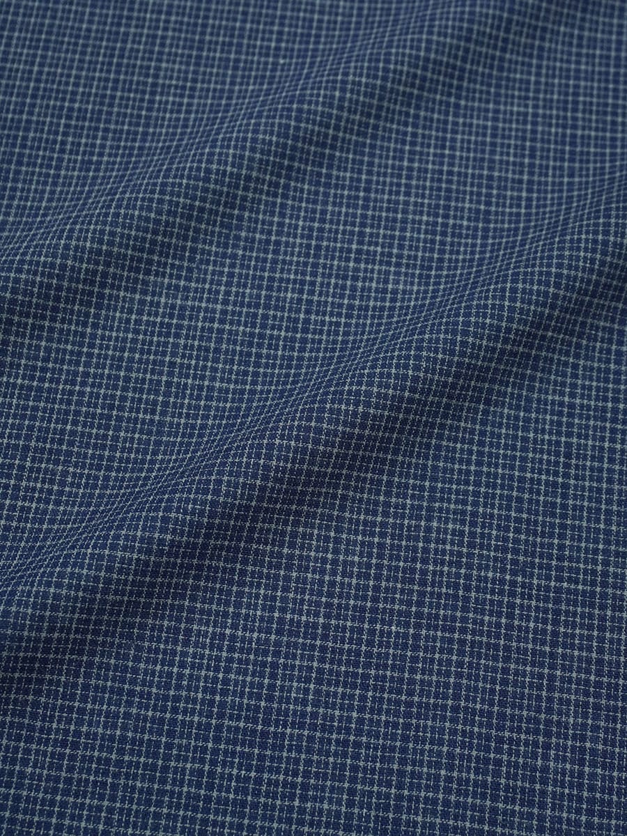 Пестрядь "Мелкая клетка" цв.серый/темно-синий, ш.1.45м, хлопок-100%, 115гр/м.кв