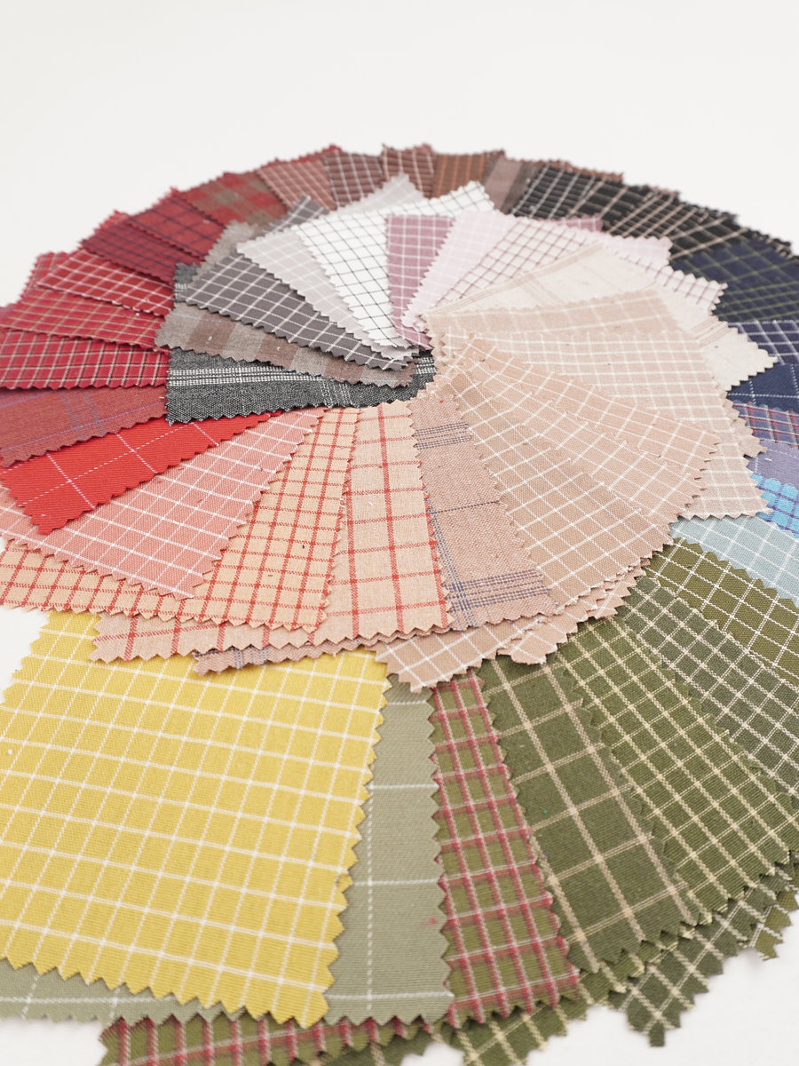 Комплект образцов "Пестрядь клетка" №3 (средняя, крупная)