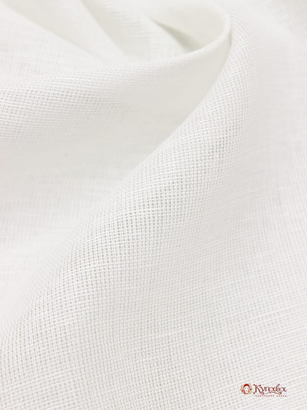 Мерный лоскут - Полулен декоративный "Сетка-вуаль" цв.белый, ш.2.60м, лен-53%, хлопок-47%, 90гр/м.кв