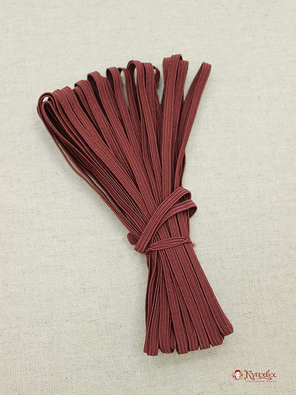 Резинка бельевая цв.темный бордово-коричневый, ш.4мм, 10м