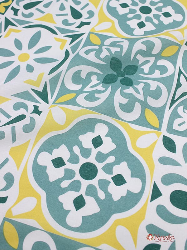 Бязь "Тенерифе - мозаика" цв.зеленый, (комп), ш.2.2м, хлопок-100%, 120гр/м.кв