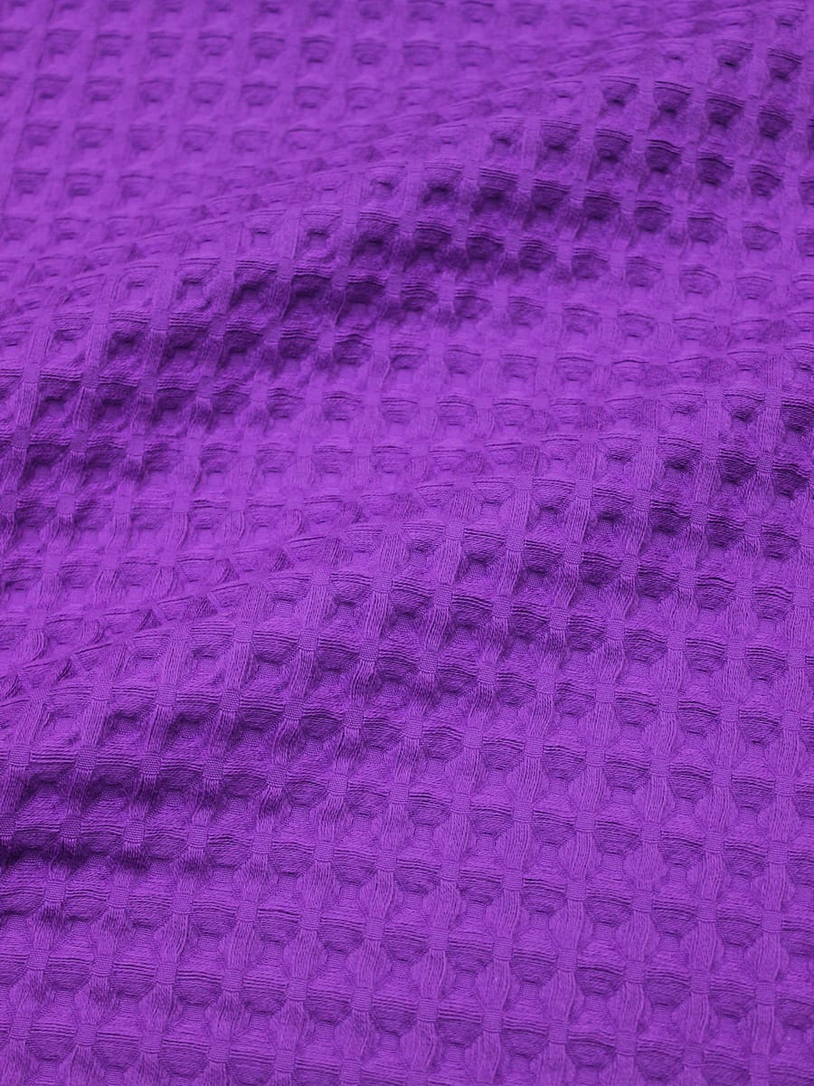 Вафельное премиум-полотно "Бохо" цв.фиолетово-пурпурный, ш.1.44м, хлопок-100%, 240гр/м.кв