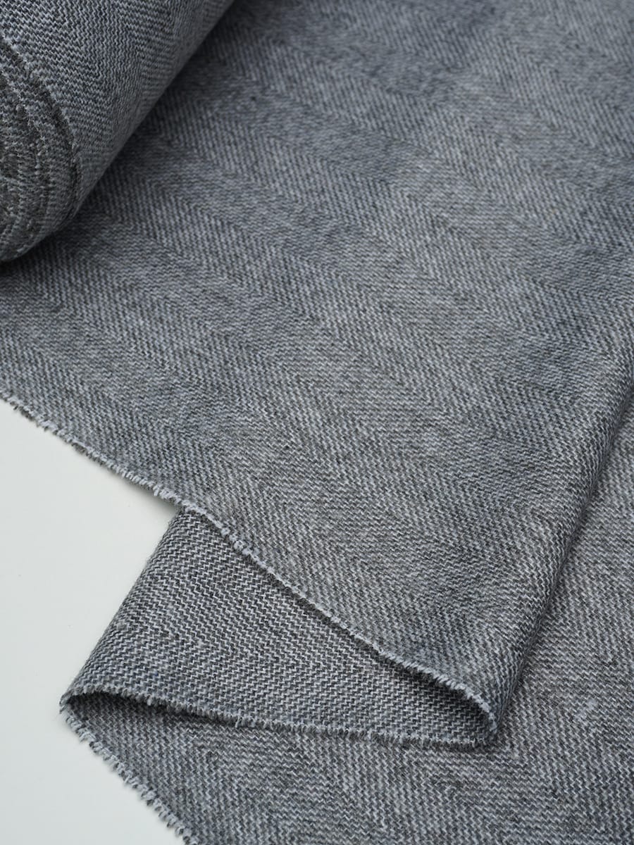 Шерсть костюмная Твид "Елочка" цв.серый, ш.1.5м, шерсть-50%, п/э-50%, 280гр/м.кв