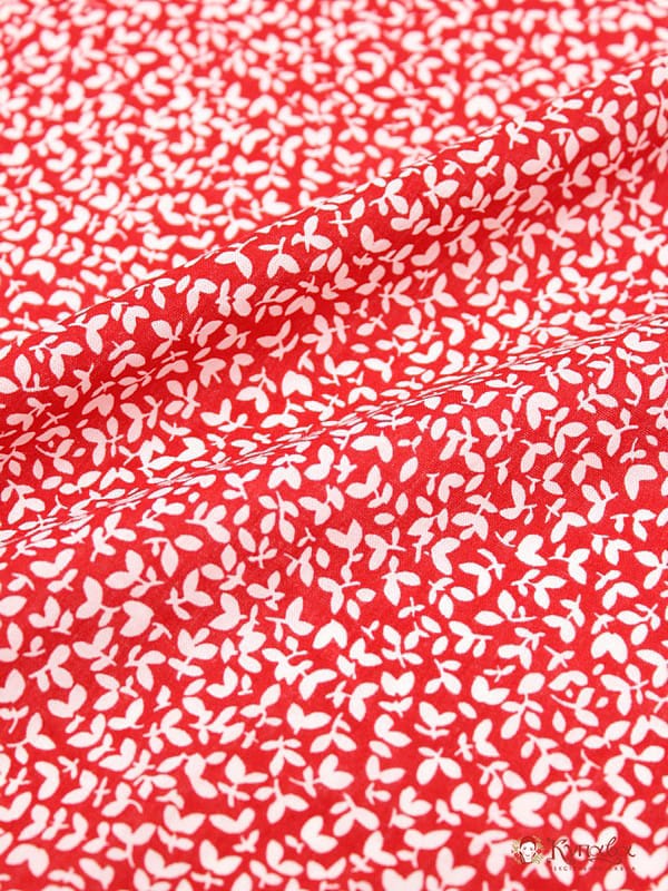 Вискоза с хлопком "Ветерок на красном", ш.1.46м, хлопок-70%, вискоза-30%, 90гр/м.кв