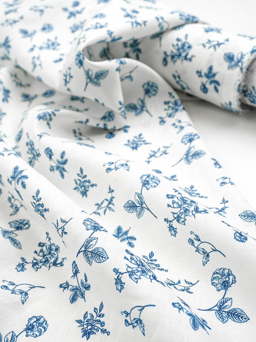 Лен с вискозой сорочечный (Digital) "Хейли" цв.молочно-белый, ш.1.45м, лен-49%, вискоза-51%, 135гр/м.кв