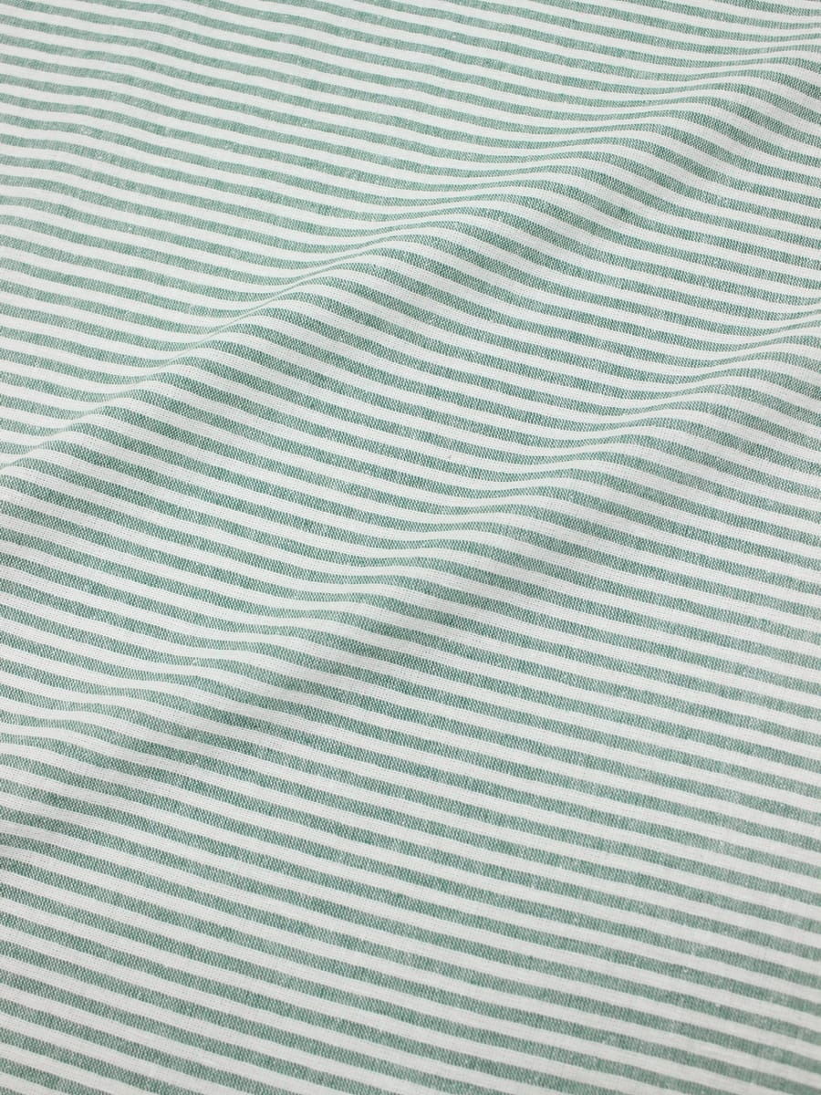 Полулен постельный с эфф. мятости "Мятно-зеленый меланж-узкая полоска", (комп), ш.2.65м