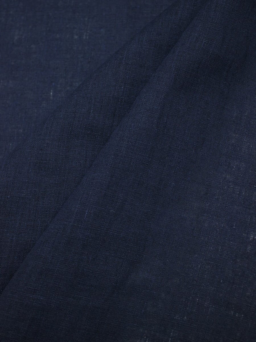 Лен сорочечный с эффектом мятости цв.Чернильный, СОРТ2, ш.1.45м, лен-100%, 125гр/м.кв